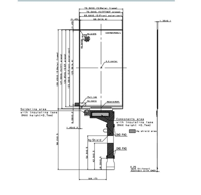 5.5 Inch TFT LCD Display Module,  1440*2560 50pins,  HDMI Driving IC  R63419