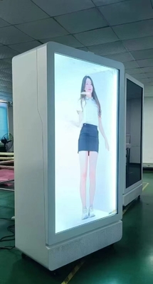 86inch Human Size Interactive 3D Hologram Box Transparent LCD Showcase Touchscreen Holoportation Real Time Projection