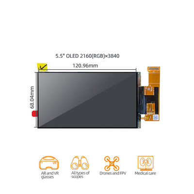 5.5 Inch VR LCD Display 2160×3840 60 Pins MIPI Interface 100c/D Brightness