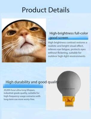 2.1 Inch Round TFT Display 480x480 Resolution 300nits Brightness Circular TFT LCD Display for Smart Appliances