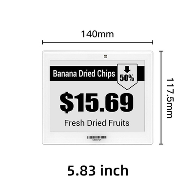 5.83 Inch Light Display Label kệ điện tử E-Link Epaper 2.4GHz ESL Đăng giá cho Kho hàng bán lẻ